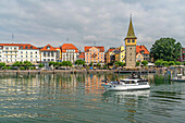 Old town, harbour and tower Mangenturm Lindau, Bavaria, Germany.