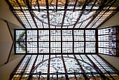 Netherlands, Amsterdam, Het Scheepvartshuis, former shipping company offices now home to the Grand Hotel Amrath, interior skylight.