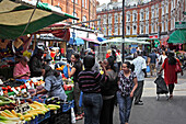 Saturday Street market, Brixton, London, England