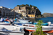 Harbour Marina Corta, Lipari town, Lipari Island, Aeolian Islands, Lipari Islands, Tyrrhenian Sea, Mediterranean Sea, Italy, Europe