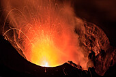 Eruption of Stromboli Volcano, 19.10.2016, Stromboli Island, Aeolian Islands, Lipari Islands, Tyrrhenian Sea, Mediterranean Sea, Italy, Europe
