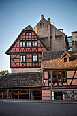 Fachwerkhäuser im historischen Stadtkern von Straßburg, Elsass, Frankreich