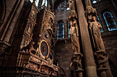 astronomical clock, interior of Strasbourg cathedral, Strasbourg, Alsace, France