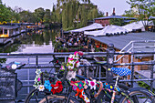 Clubs at Spree Canal, Freischwimmer, Club der Visionaere, beach bar, Kreuzberg, Berlin