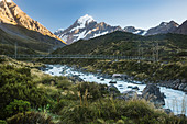 Hooker Valley, Mt Cook, Aoraki, Mackenzie, Canterbury, New Zealand Alps, South Island, New Zealand, Oceania