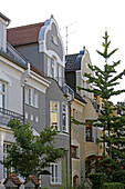 Facades of residential buildings in Wilhelm-Duell-Strasse, Gern, Munich, Upper Bavaria, Bavaria, Germany