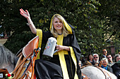 Muenchner Kindl, Costume parade for the Oktoberfest, Munich, Upper Bavaria, Bavaria, Germany
