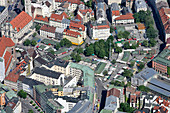 Food market and a square, Viktualienmarkt, Munich, Upper Bavaria, Bavaria, Germany