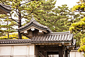 Dachdetails am Tor Hirakawa-mon des Kaiserpalast, Chiyoda-ku, Tokio, Japan