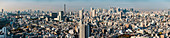 Weitwinkel Skyline mit Shinjuku am frühen Morgen, Tokio, Japan