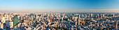 Tokyo Skyline seen from Roppongi Hills with Skytree, Tokyo Tower and Bay, Minato-ku, Tokyo, Japan