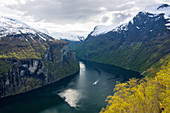 Geirangerfjord, Ship, Fjord, Mountains, Romsdal, Norway, Europe