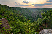 Sonnenuntergang, Bodetal, Hexentanzplatz, Harz, Sachsen-Anhalt, Deutschland, Europa