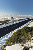 Observatory of Roque de los Muchachos, mountain road, island of La Palma, Canary Islands, Spain