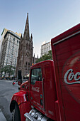 Coca Cola Truck, Trinity Church, Broadway, Manhattan, New York City, USA