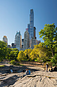 High-rise buildings at Central Park, Umpire Rock, Manhattan, New York City, New York, USA