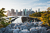 View from Brooklyn Bridge Park to Manhattan skyline, New York City, New York, USA