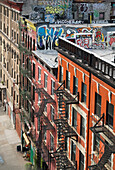 Henry Street from the Manhatten Bridge, Manhattan, New York City, New York, USA