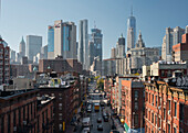 Downtown von der Manhatten Bridge, Manhatten, New York City, New York, USA