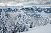 View of the Hohe Tauern from the Kreuzkogel, Dorfgastein, Gasteinertal, Pongau, Salzburg, Austria