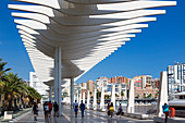 Malaga, Costa del Sol, Malaga Province, Andalusia, southern Spain. Muelle Uno (Dock One). Seaside promenade at Malaga port.