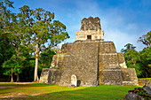 Temple of the Masks, El Peten, Grand Plaza, Tikal National Park, Yucatan, Guatemala