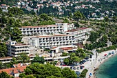 Abandoned hotels (Grand and Goricina) in Kupari, tourist complex destroyed during Croatian War of Independence (1991-1995).