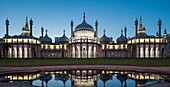 Evening at the Royal Pavilion in Brighton, East Sussex, UK.
