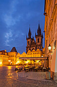 Before dawn in Prague old town, Czech Republic.