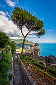 Villa Rufolo is a building within the historic center of Ravello, a town in the province of Salerno, Italy, and which overlooks the front of the cathedral square. The initial layout dates from the thirteenth century, with extensive remodeling in the ninet