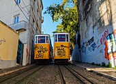 Portugal, Lisbon, View of the Gloria Funicular.