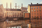 Scene from Norrkoping industrial landscape, Norrkoping, Ostergotland, Sweden, Scandinavia.