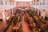 Fruits, vegetables and souvenirs for sale at market hall