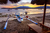 'Sunrise in Gili Trawangan, an island located in between Bali and Lombok island; Gili Trawangan, Indonesia'