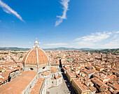 View of the old town of Florence with the Duomo di Firenze and Brunelleschi's Dome in the foreground, Florence, UNESCO World Heritage Site, Tuscany, Italy, Europe