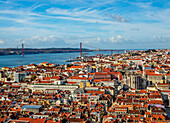 Cityscape viewed from the Sao Jorge Castle, Lisbon, Portugal, Europe