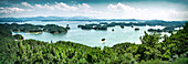 A panoramic view on the islands of Qiandaohu (Thousand Islands) Lake, Chunan, Zhejiang, China, Asia