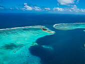 Aerial of the lagoon of Wallis, Wallis and Futuna, South Pacific, Pacific