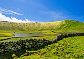 Landscape of the Caldeirao do Corvo, Corvo, Azores, Portugal, Atlantic, Europe