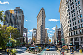 The Flatiron building in New York City. United States of America, North America