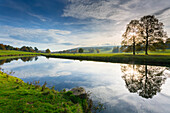 River Derwent in Chatsworth Park, Peak District National Park, Derbyshire, England, United Kingdom, Europe