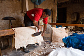 North Africa, Morocco, Fes district, Fez Tannery, Chouara Tannery, Leather processing