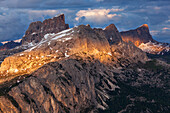 The Nuvolao Group from Setsass, Ampezzo Dolomites, Cortina d'Ampezzo, Belluno, Veneto, Italy