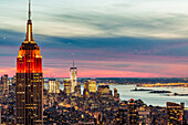 Midtown skyline with Empire State Building from the Rockefeller Center, Manhattan, New York City, USA