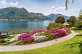 The gardens of Villa Melzi d'Eril in Bellagio, Lake Como, Lombardy, Italy