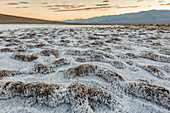 Sunset landscape at Badwater Basin, Death Valley National Park, Inyo County, California, USA