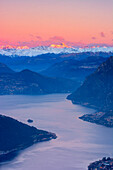 Iseo lake at dawn, province of Brescia, Italy