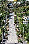 New Zealand, South Island, Otago, Dunedin, Baldwin Street, world's steepest residential street.