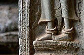 Detail of wall sculpture-Apsara,Angkor Wat temple,Cambodia,Indochina,Southeast Asia,Asia.