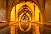 Baños de Dona Maria de Padilla - Baths of Lady Maria de Padilla in Reales Alcazares in Seville - residence developed from a former Moorish Palace in Andalusia , Spain, Europe.